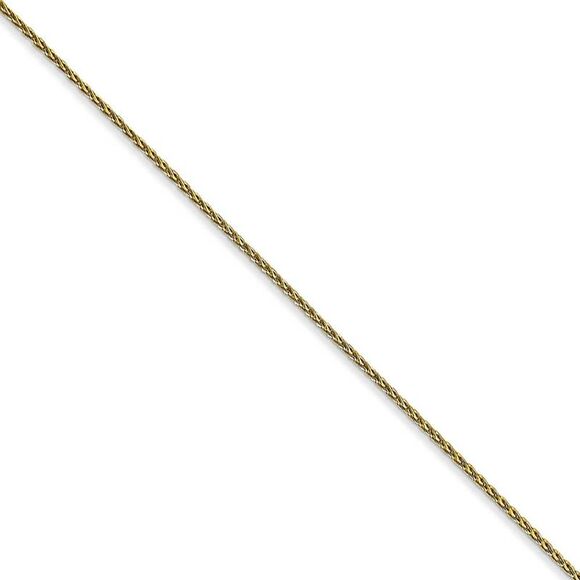 1mm 10k Yellow Gold Solid Parisian Wheat Chain Necklace, 20 Inch - Picture 1 of 8